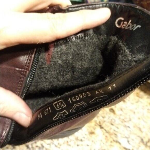 Gabor Womens Plum Purple Zip Biker Leather Boots Sz 6.5 - NWOB - Picture 12 of 12